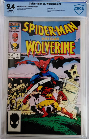 SPIDER-MAN VS WOLVERINE #1 CBCS 9.4 KEY ISSUE DEATH OF NED LEEDS