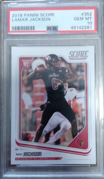 2018 Panini Score 352 Lamar Jackson Rc Rookie PSA 10