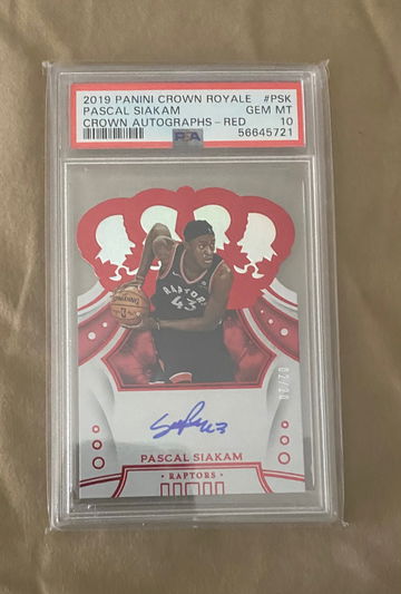 Pascal Siakam 2019 Crown Royale Crown Autographs Red /20 PSA 10