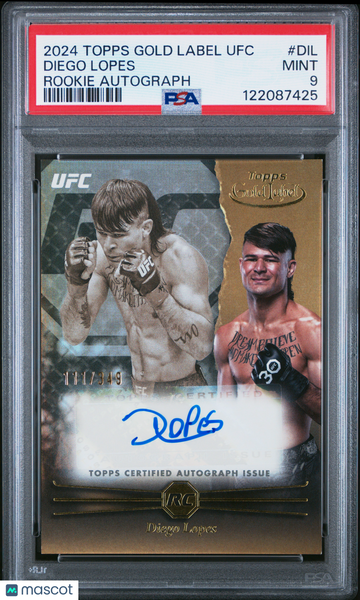 2024 Topps Gold Label UFC Rookie Autographs Diego Lopes #DIL /349 PSA 9