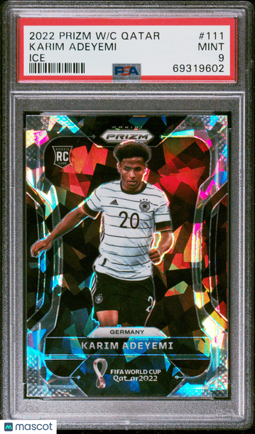 2022 Panini Prizm World Cup Qatar Karim Adeyemi #111 Ice PSA 9