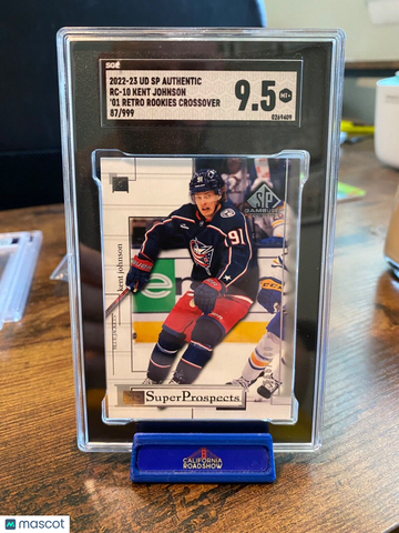 2022 UD SP Authentic Kent Johnson #RC-10 '01 Retro Rookies Crossover Short Print SGC 9.5