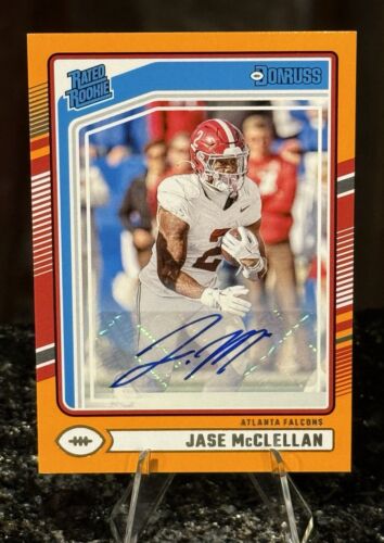 2024 Pan. Donruss JASE MCCLELLAN RC AUTO Rated Rookie ORANGE Press Proof Falcons