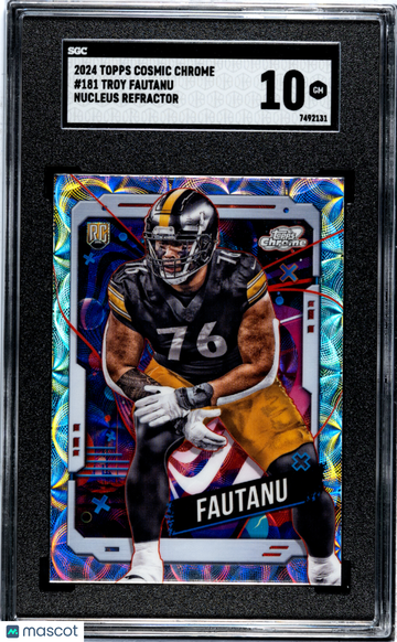 2024 Topps Cosmic Chrome Troy Fautanu #181 Nucleus Refractor SGC 10