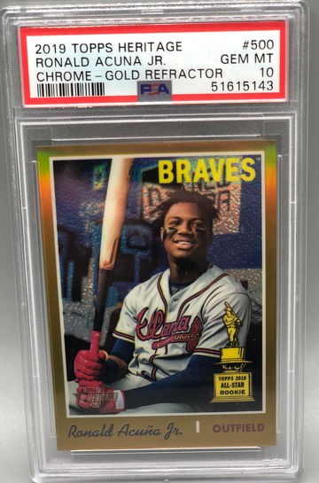 Ronald Acuna Jr. Topps Heritage Gold Cup Gold Refractor 2/5