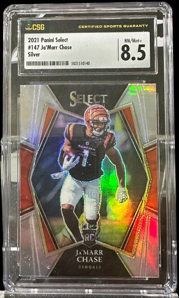 2021 Panini Select Ja'Marr Chase Silver RC Premier Level