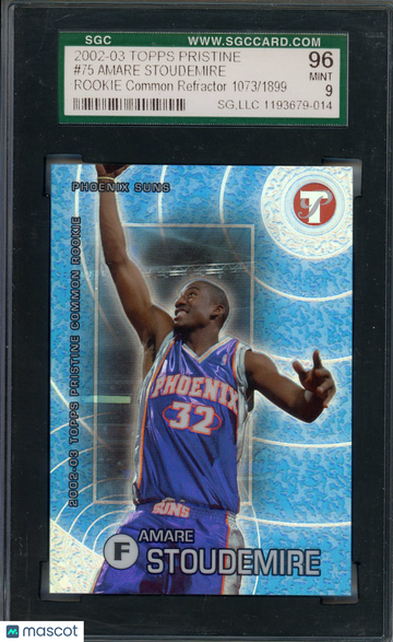 2002 Topps Pristine Amare Stoudemire #75 Common Refractor SGC 9