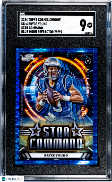 2024 Topps Cosmic Chrome Bryce Young #SC-4 Star Command Blue Moon Refractor SGC 9