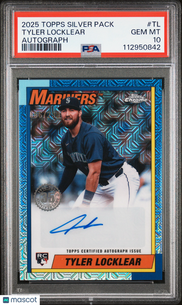 2025 Topps Silver Pack 1990 Chrome Promo Autograph Tyler Locklear #TL /299 PSA 10
