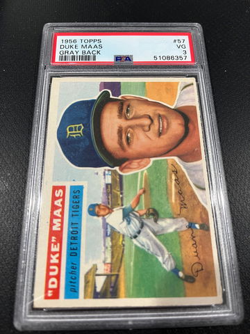 1956 Duke Maas PSA 3 - Detroit Tigers