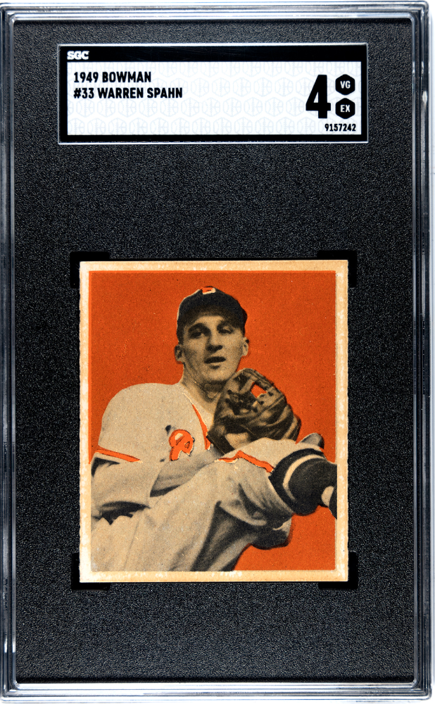 1949 Bowman #33 Warren Spahn SGC 4