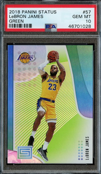 2018 Status Green #57 LeBron James PSA 10 Gem Mint