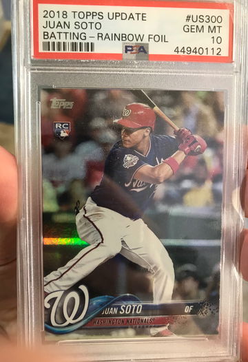 2018 TOPPS UPDATE RAINBOW FOIL JUAN SOTO ROOKIE RC PSA 10