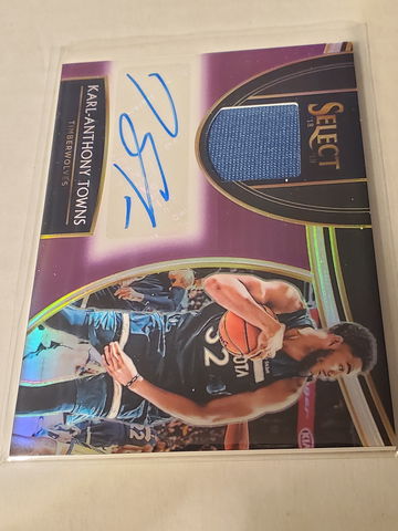 KARL ANTHONY TOWNS 2018-19 SELECT GAME USED RELIC AUTO #'D 27/99