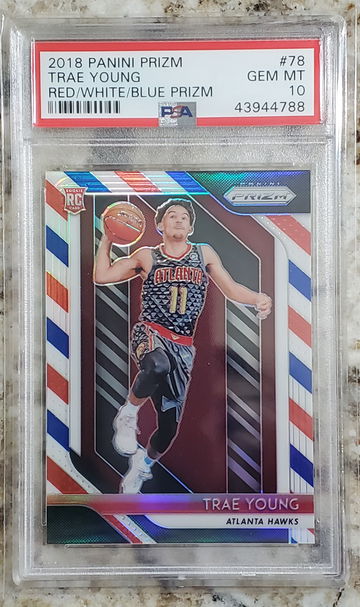 2018 Prizm TRAE YOUNG Red White Blue PSA 10