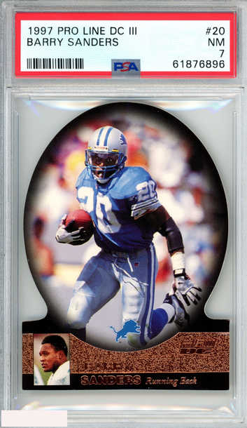 1997 PRO LINE DC III BARRY SANDERS #20 DETROIT LIONS HOF PSA 7 NM