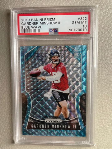 2019 Prizm Gardner Minshew POP 21 Blue Wave Refractor 198/199 RC Rookie Card