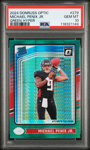 2024 Donruss Optic Green Hyper Michael Penix Jr. #279 PSA 10
