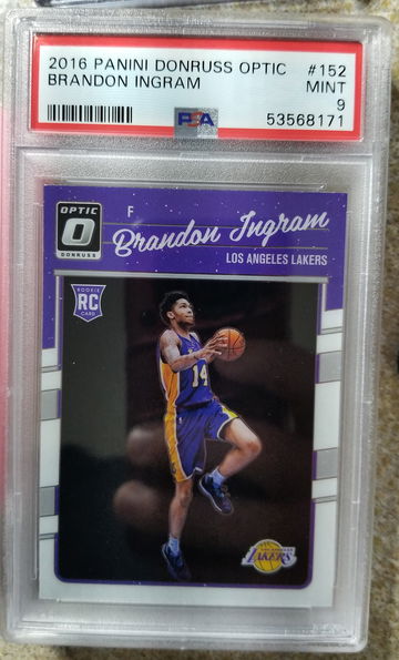 Brandon ingram 2016 Donruss optic Rookie rc psa Mint 9