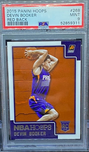 2015 Panini Hoops Devin Booker Red Back #268 RC Rookie PSA 9 Mint
