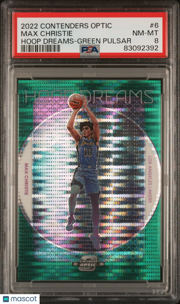 2022 Panini Contenders Optic Hoop Dreams Max Christie #6 Green Pulsar PSA 8