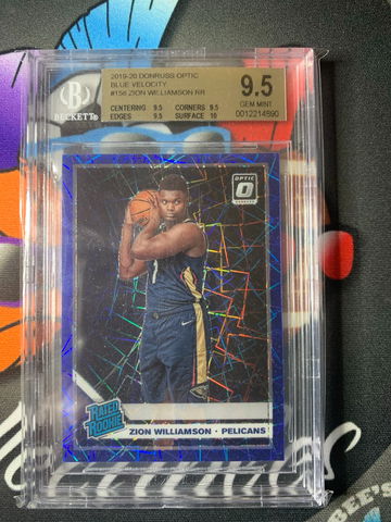 2019 Donruss Optic Blue Velocity Zion Williamson BGS 9.5