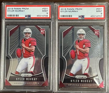 (2) 2019 Panini Prizm Kyler Murray PSA 9 (slight scratches on psa case)