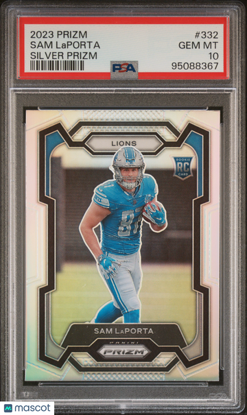 2023 Panini Prizm Sam Laporta #332 Silver Rookie PSA 10