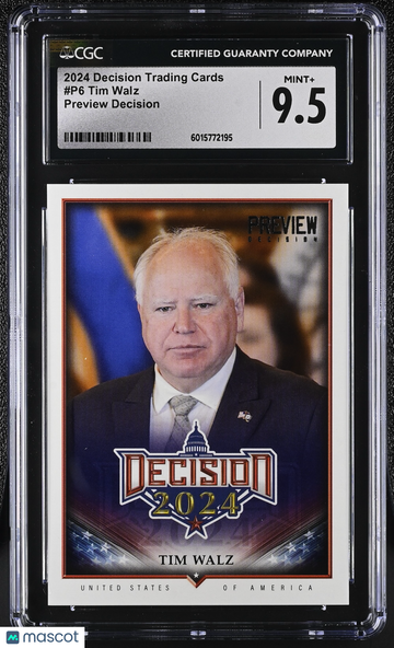 2024 null Tim Walz #P6 Preview Decision CGC 9.5