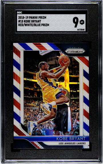 2018-19 Panini Red White Blue Prizm #15 Kobe Bryant SGC 9 MINT