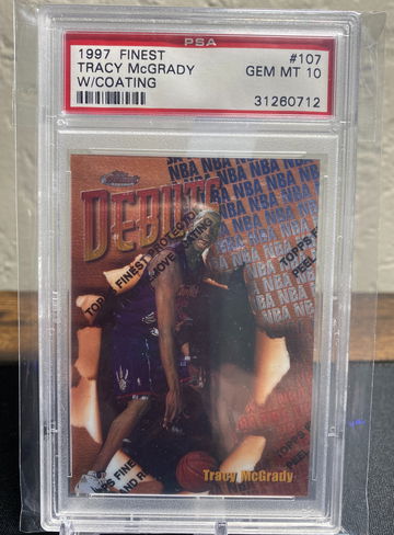 1997 Finest Tracy McGrady w/ Coating PSA 10