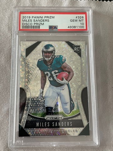 2019 Prizm disco psa 10 Miles Sanders low Pop