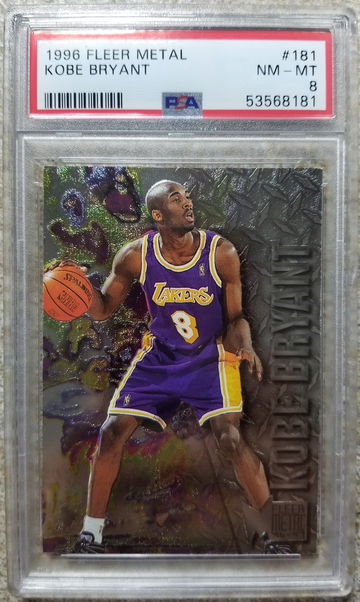 Kobe Bryant 1996 fleer metal rookie psa 8