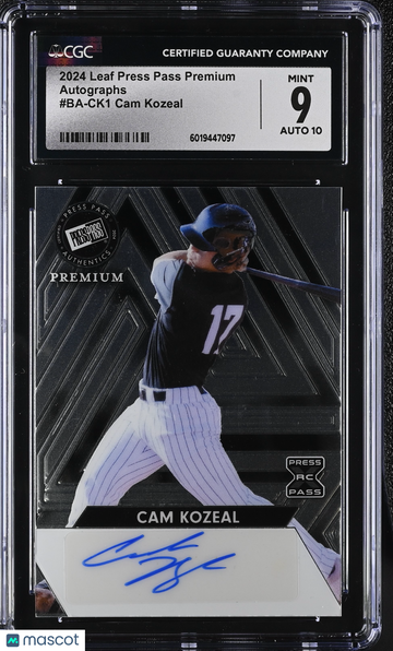 2024 Leaf Press Pass Premium Cam Kozeal #BA-CK1 95/199 Autographs CGC 9