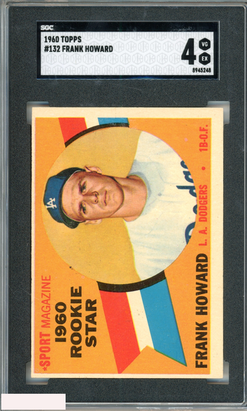 1960 TOPPS FRANK HOWARD #132 ROOKIE STAR LOS ANGELES DODGERS SGC 4 VG-EX