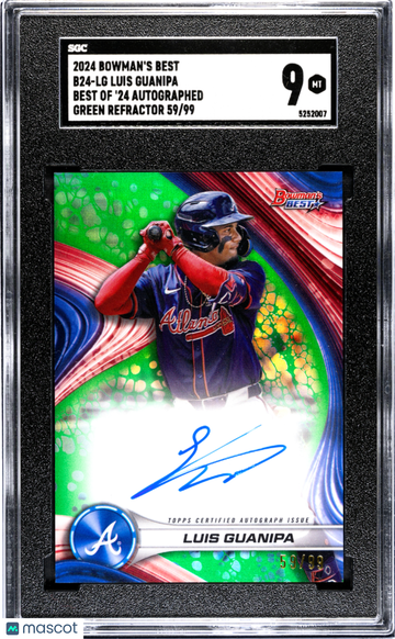 2024 Bowman's Best Luis Guanipa #B24-LG Of '24 Autograph Green Refractor SGC 9