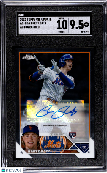 2023 Topps Chrome Update Brett Baty #AC-BBA Autograph SGC 9.5 Auto 10