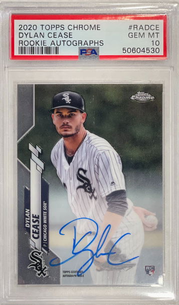 Dylan Cease 2020 Topps Chrome Rookie Auto PSA10 Gem Mint 