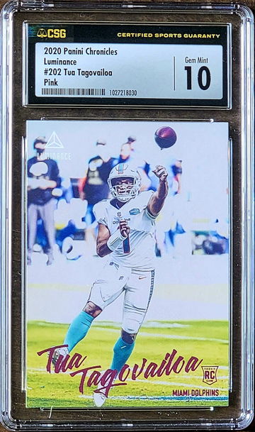 2020 TUA TAGOVAILOA Panini Chronicles PINK Luminance CSG 10 POP 14 Rookie #202 