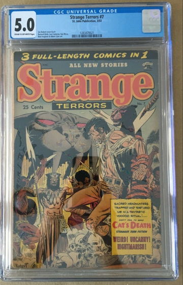 Strange Terrors #7 (1953) CGC 5.0 -- Joe Kubert cover and art; St. John