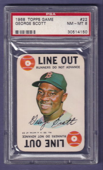 1968 Topps Game #22 George Scott PSA 8