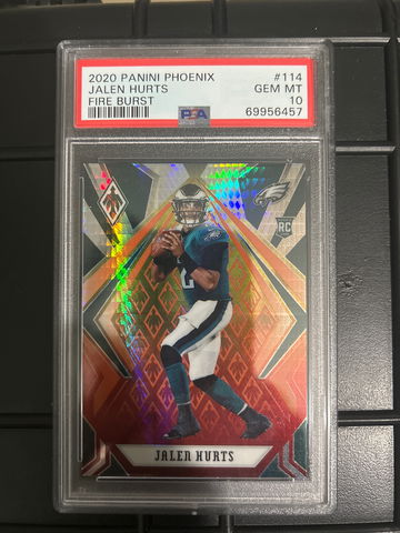 2020 Panini Phoenix #114 Jalen Hurts RC Fire Burst PSA 10
