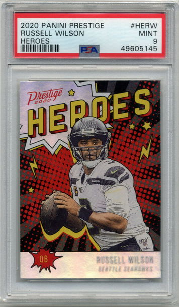 2020 Panini Prestige Russell Wilson Heroes  PSA 9