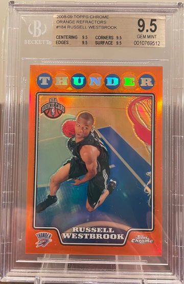 2008 russell Westbrook topps chrome orange Refractor rookie /499 true gem