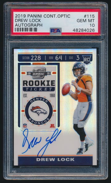 Drew Lock Optic Contenders PSA 10 