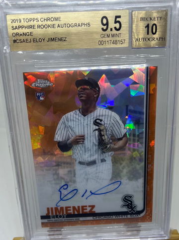 Eloy Jimenez 2019 Topps Chrome Sapphire Rookie Autographs Orange /25 BGS 9.5
