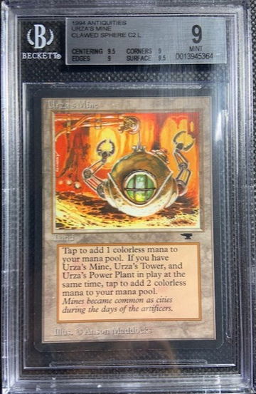 1994 MTG Magic The Gathering Antiquities Urza's Mine BGS Quad 9++ Mint 