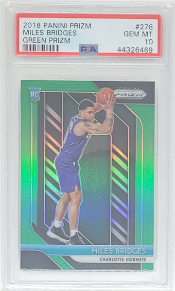 2018 PRIZM MILES BRIDGES GREEN PRIZM SP RC #278 PSA 10 GEM MINT