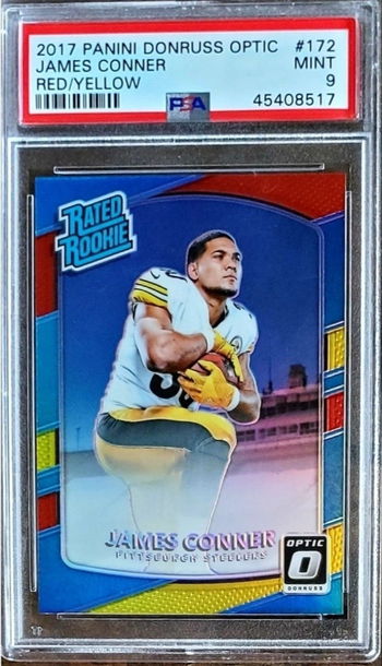 2017 JAMES CONNER Donruss Optic Red Yellow Prizm POP 17 PSA 9 Rookie RC #172 