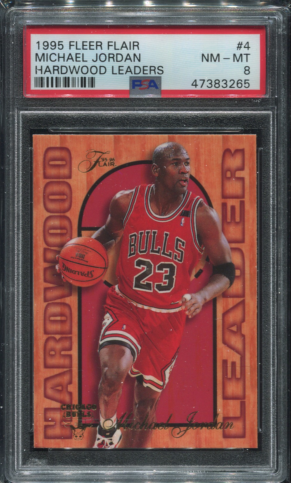 Michael Jordan, PSA 8, Fleer Flair Hardwood Leaders #4, Chicago Bulls